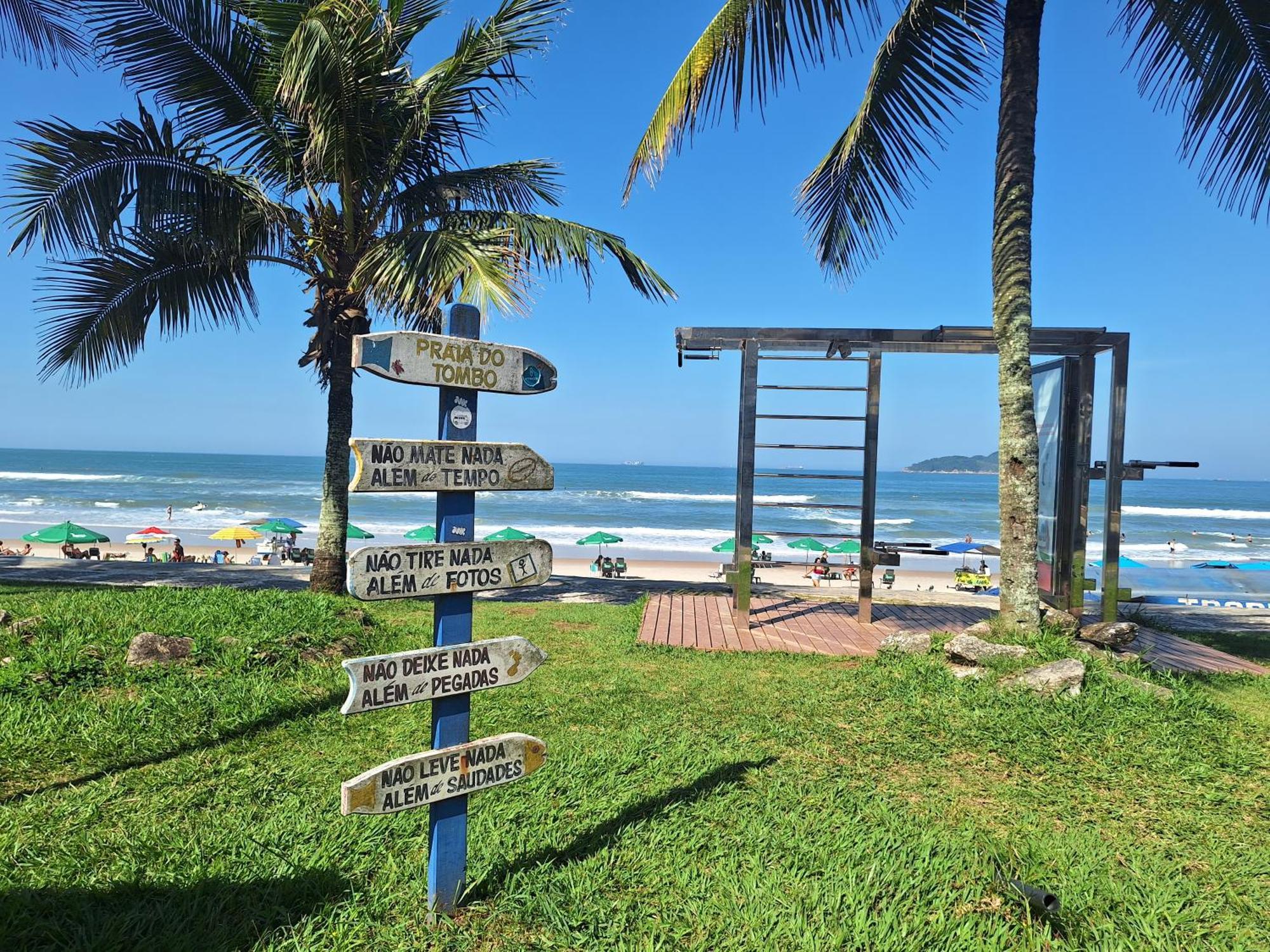 Duplex Pe Na Areia, Praia Do Tombo - Guaruja/Sp. Exterior foto